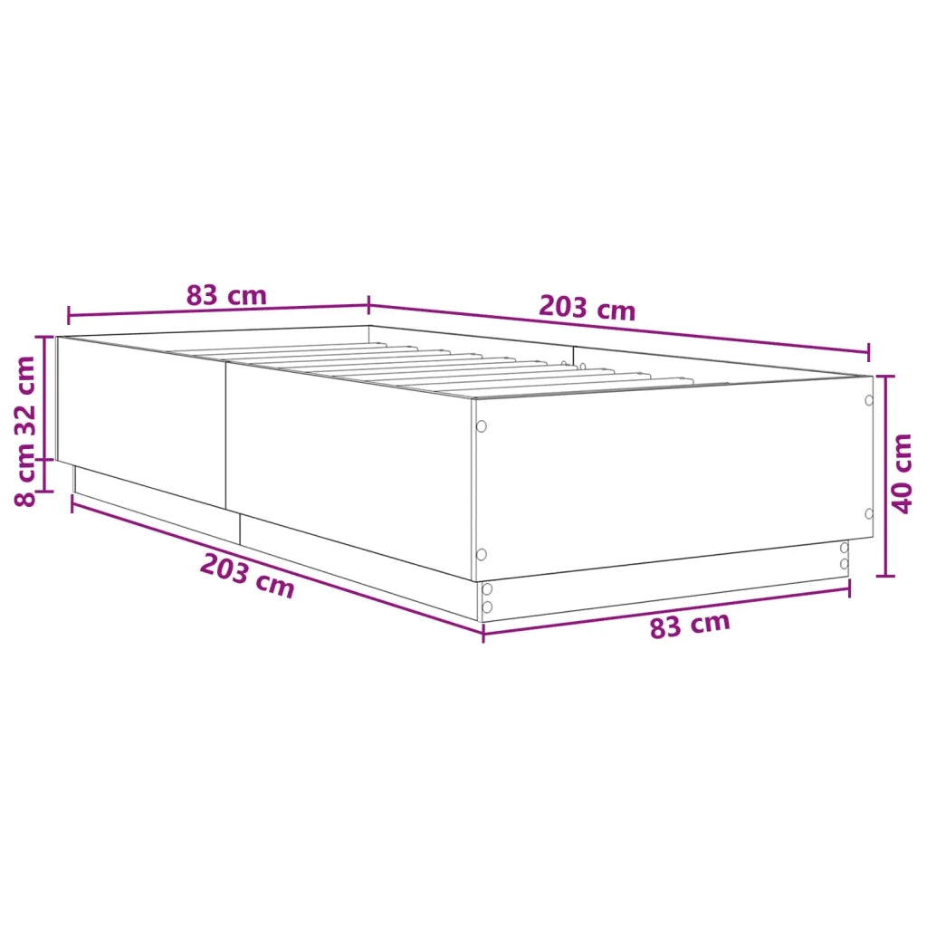 Struttura del letto Legno antico 80 x 200 cm 3429656
