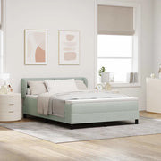 Letto a molle con testiera Grigio chiaro 140 x 190 cm Velluto 3340436
