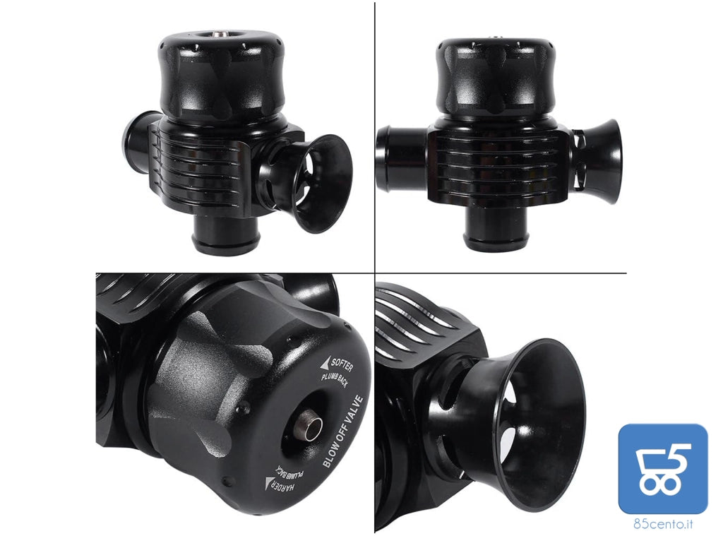 Valvola di Scarico Doppio Universale 25mm Auto lega di alluminio nero - Turbo Blow Off Valve