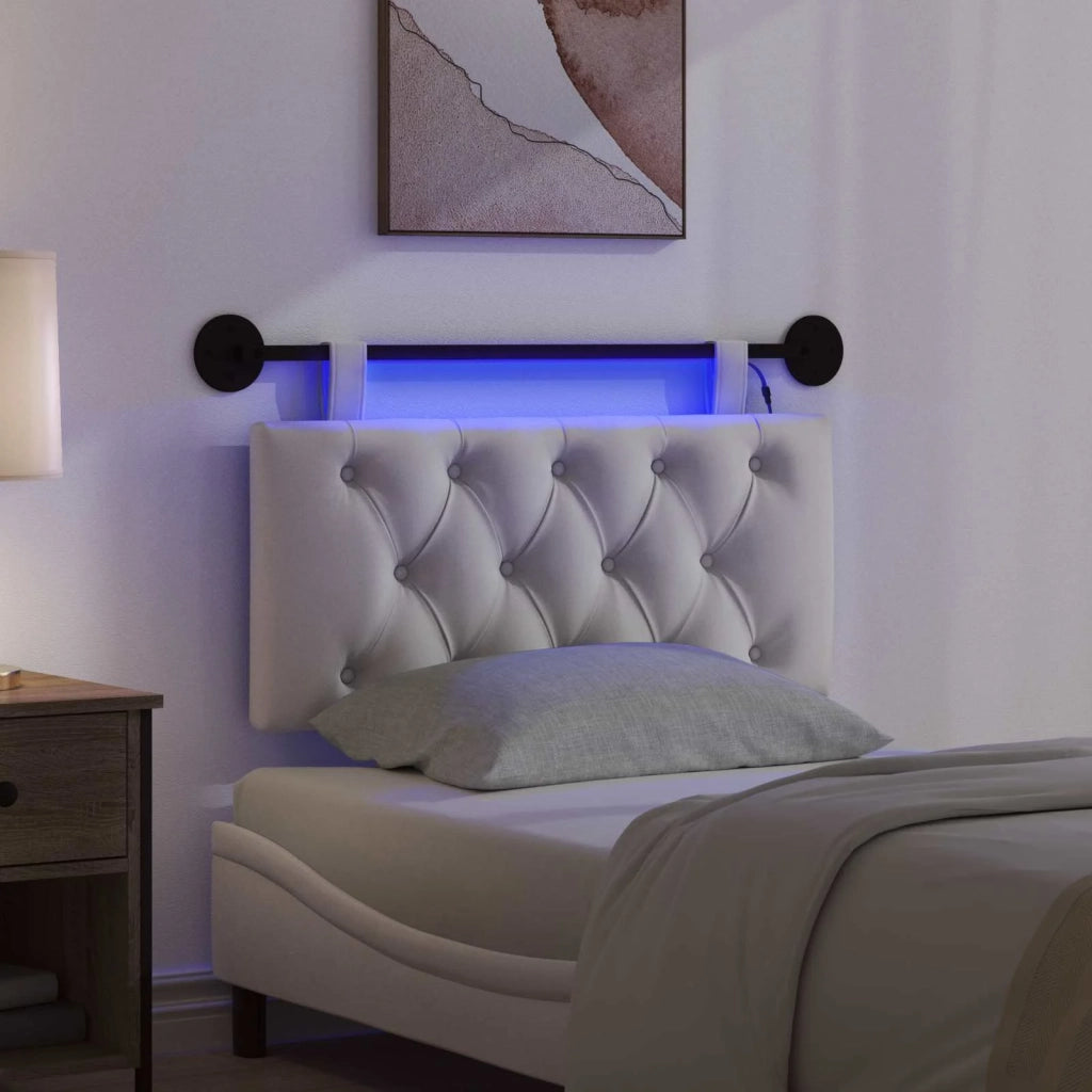 Testiera | Testata sospesa Con luce LED Crema Velluto