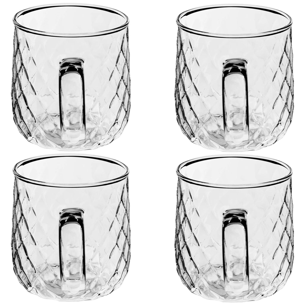 Set di 4 bicchieri da tè KADAX con manico per caffè, 350 ml.