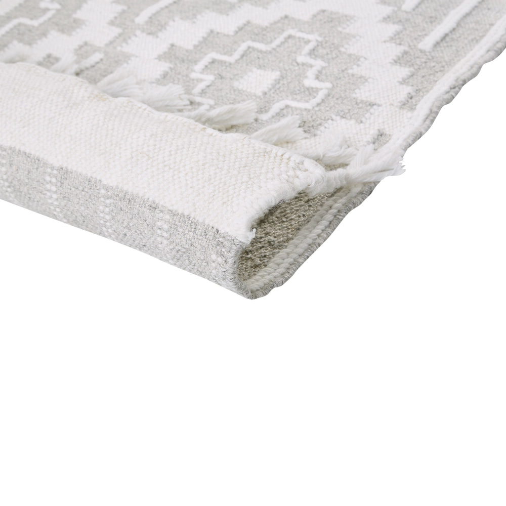 Tappeto grigio e bianco 80 x 150 cm Materiale sintetico Stile indiano per interni e per esterni