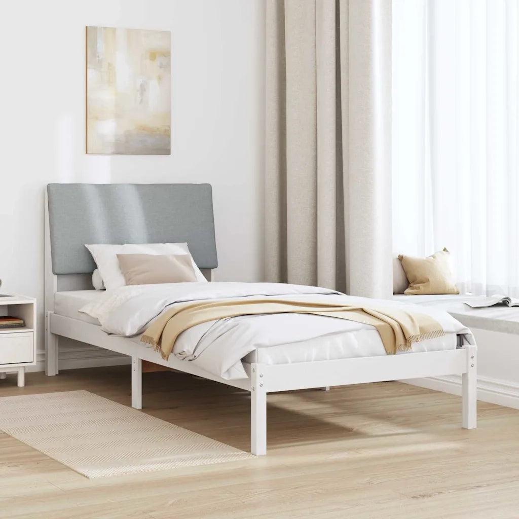 Struttura del Letto Bianco e grigio chiaro 90 x 190 cm
