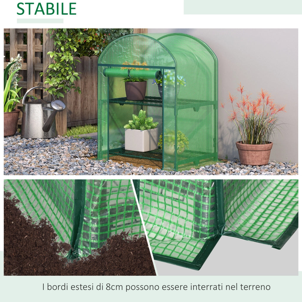Serra da Giardino con Ripiani ¨C Minimal ¨C Verde, Metallo, 69x49x92cm