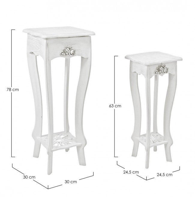 Porta Lampada Legno Bianco Rustico da Interno - BLAINE