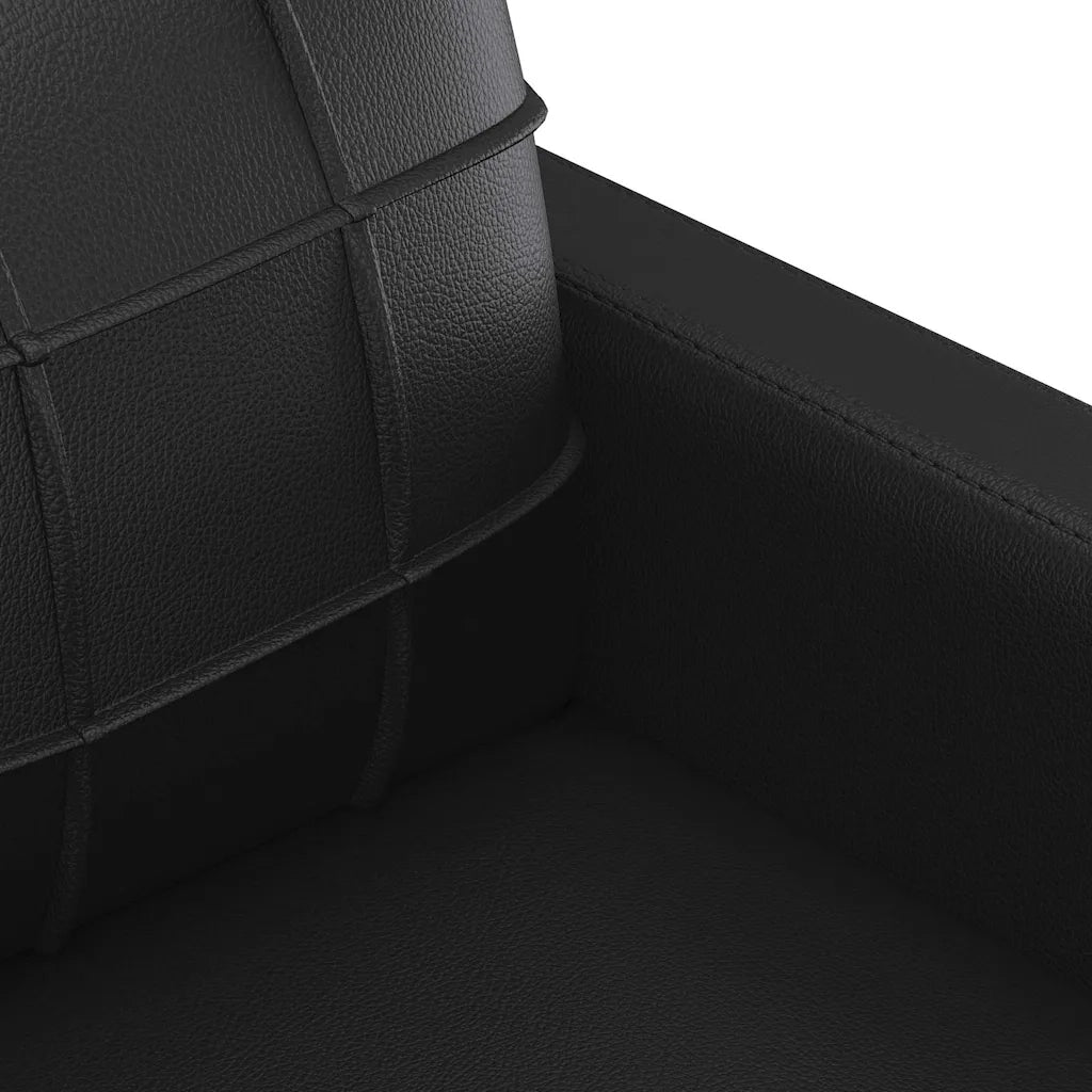 Divano a 2 Posti Nero 140 cm in Similpelle 359117