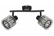 Plafoniera glamour Elmo nera barra doppia 2xE14 Reality