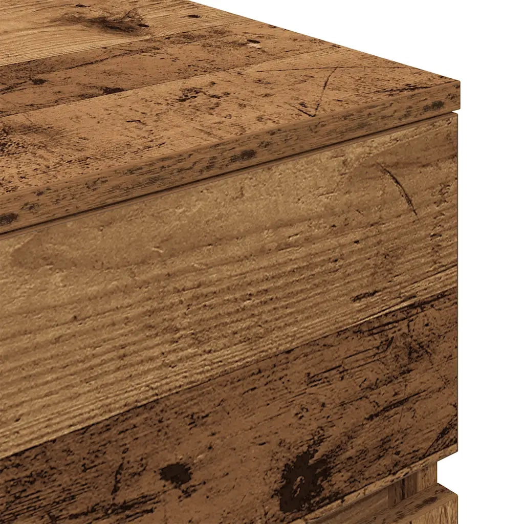 Comodino con 3 Cassetti Legno Antico 39x35x65 cm 861351