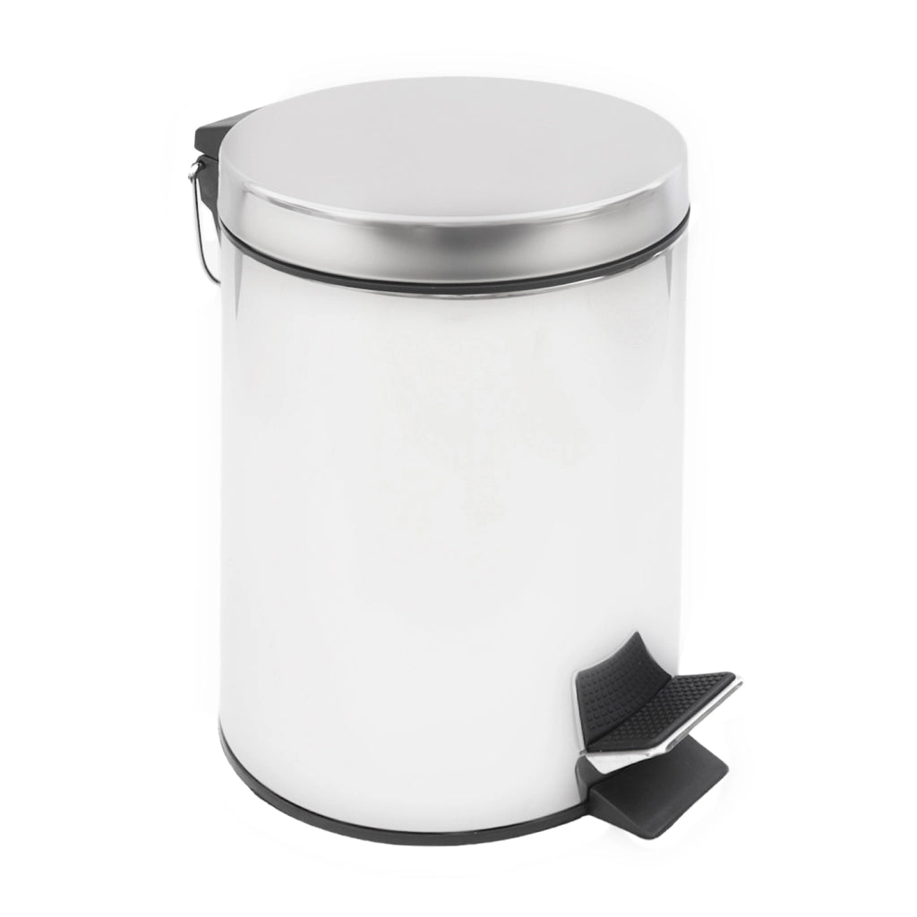 MAURY'S PATTUMIERA INOX TONDA A PEDALE CON TECNOLOGIA SOFT CLOSE 12 LITRI