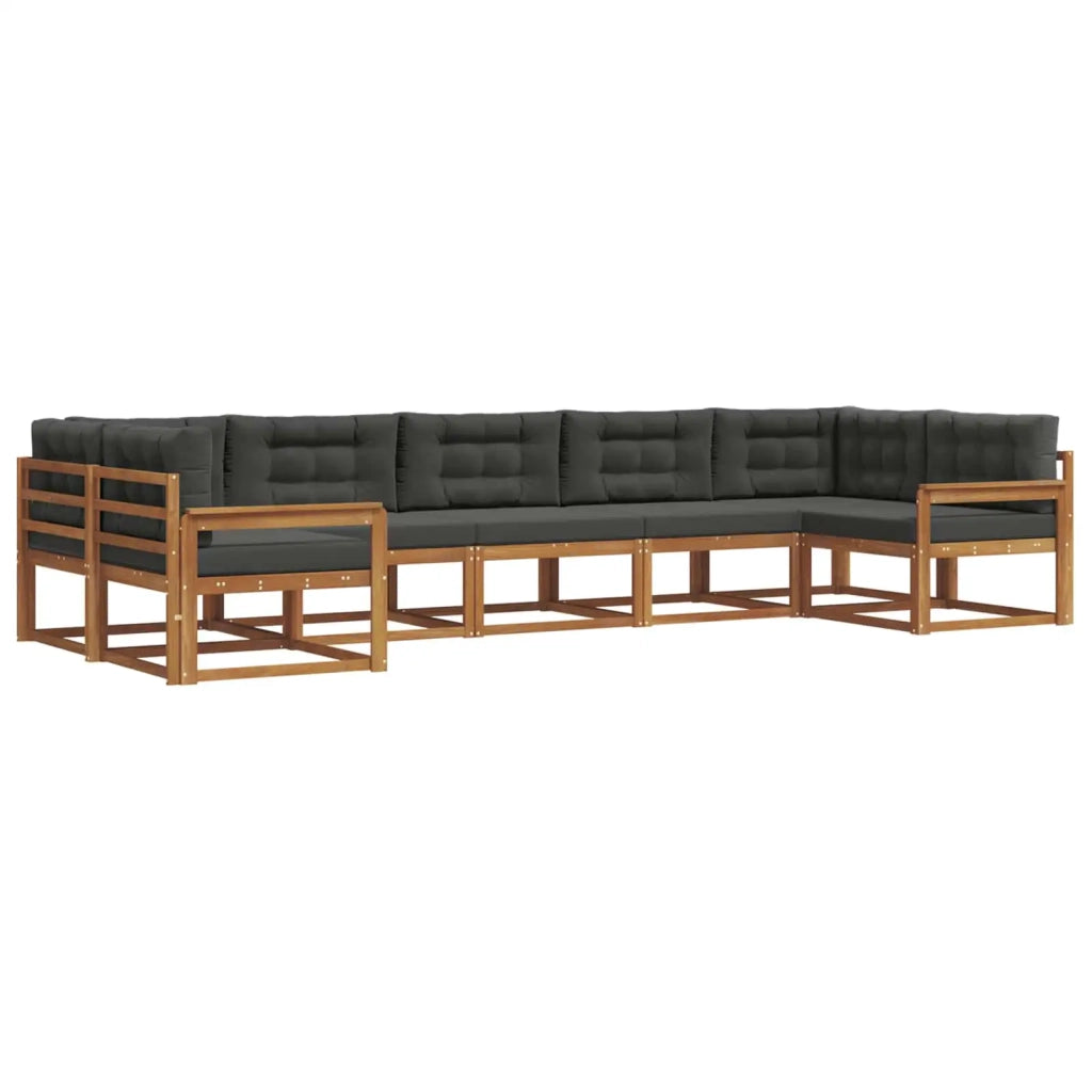 Set di divani da esterno con cuscino 7 pcs Naturale e Antracite 3368095