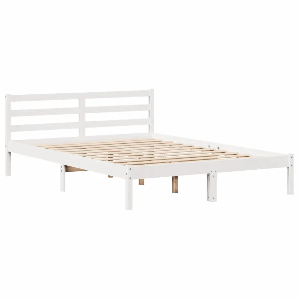 Letto senza Materasso Bianco 120x190 cm Legno Massello di Pino