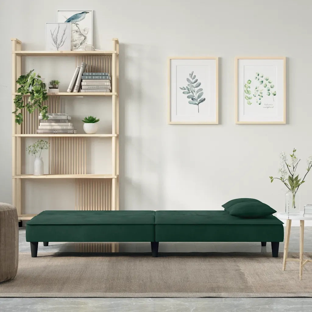 Divano Letto Verde Scuro in Velluto 351909