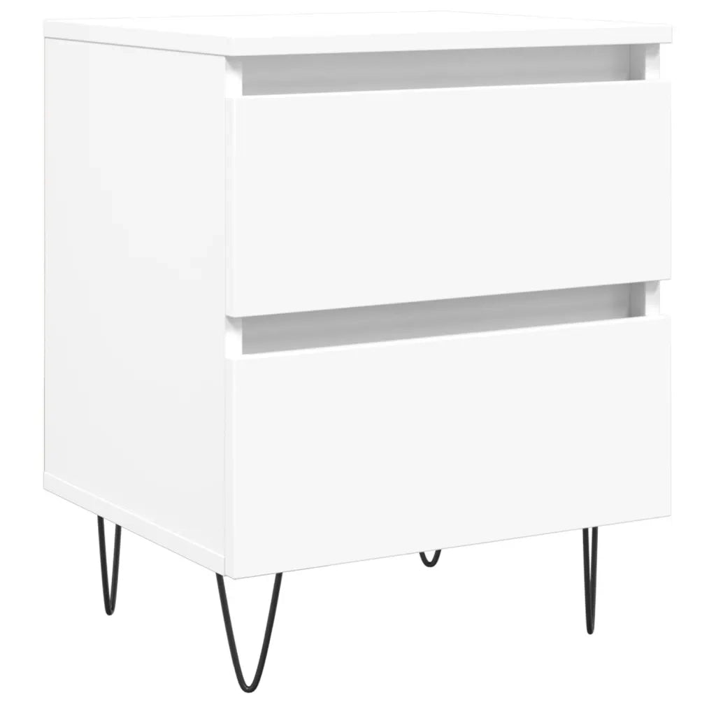 Comodino Bianco 40x35x50 cm in Legno Multistrato 826876