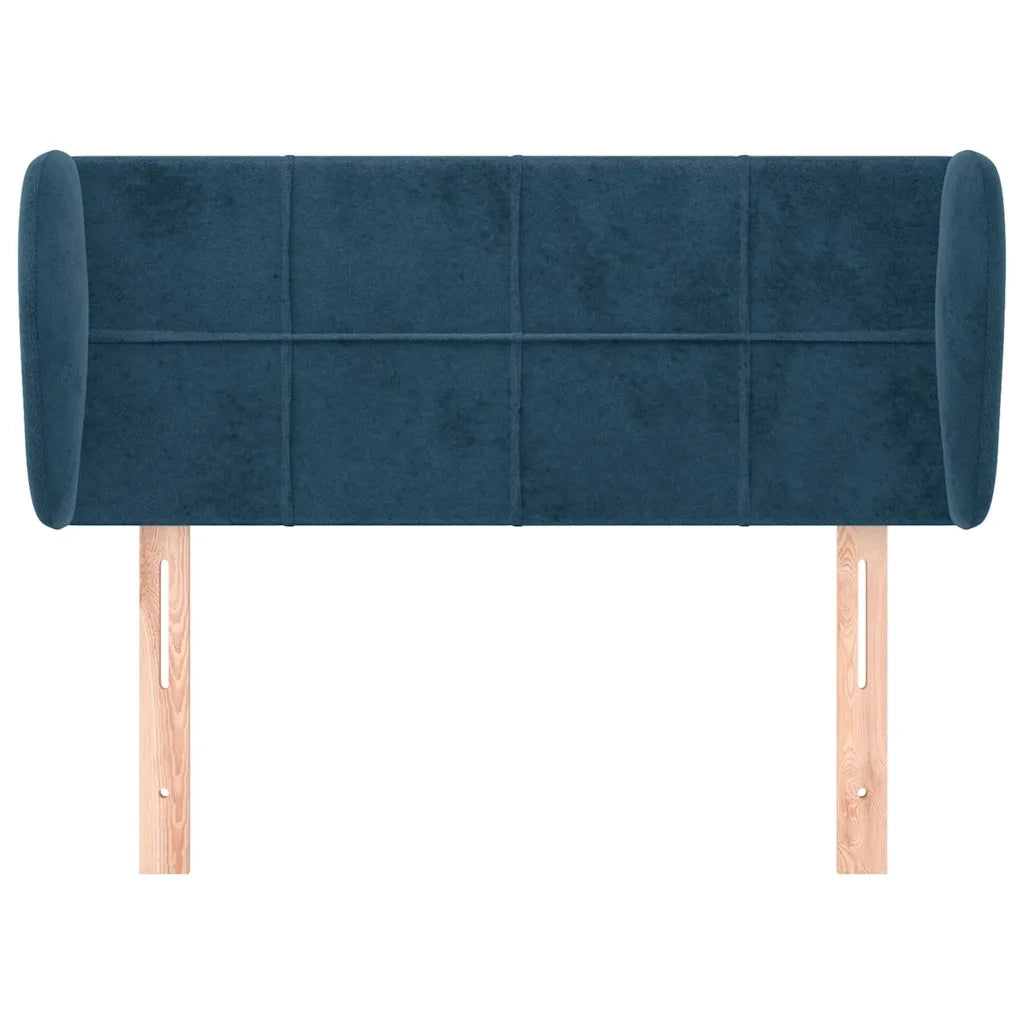 Testiera ad Orecchio-Testata con Orecchie Blu Scuro 103x23x78/88 cm in Velluto 191485