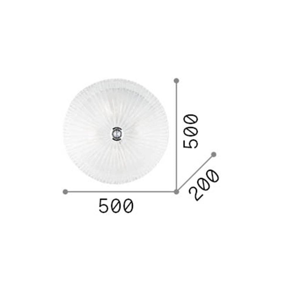 Plafoniera Classica Shell Vetro Trasparente 4 Luci E27