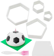 4 pezzi di stampo a forma di pallone in plastica per dolci e dessert, con 1 pennello per olio e 1 grattolo