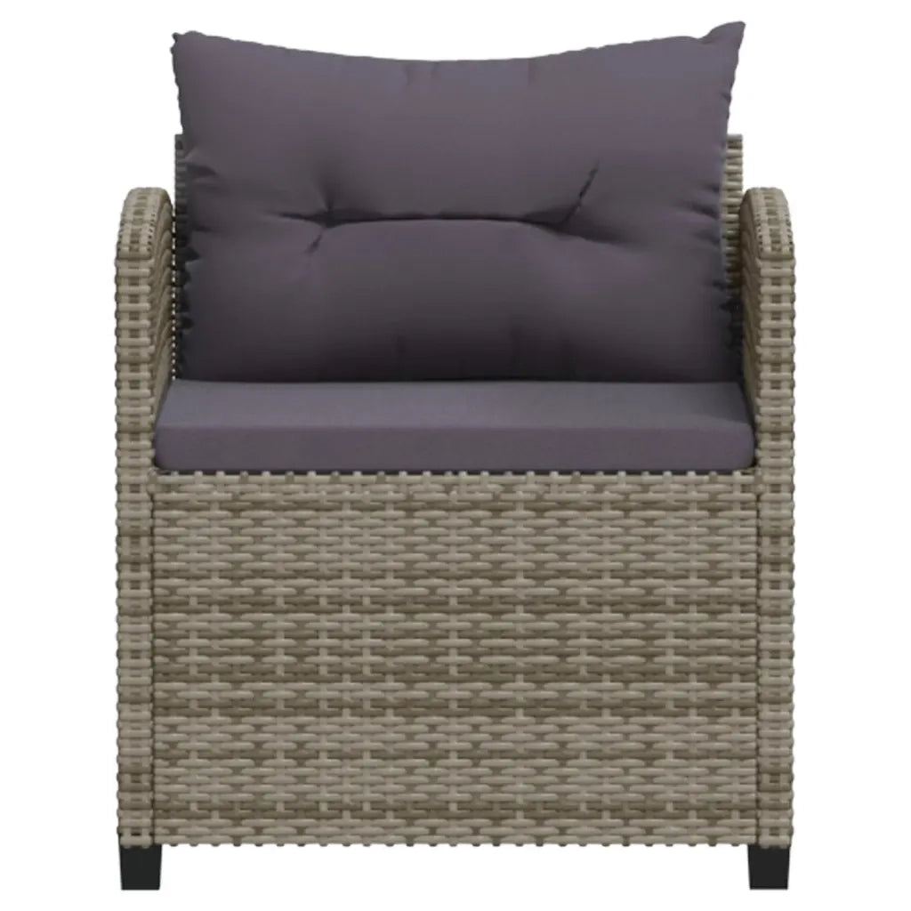 Set Divani da Giardino 3 pz con Cuscini in Polyrattan Grigio 3098168