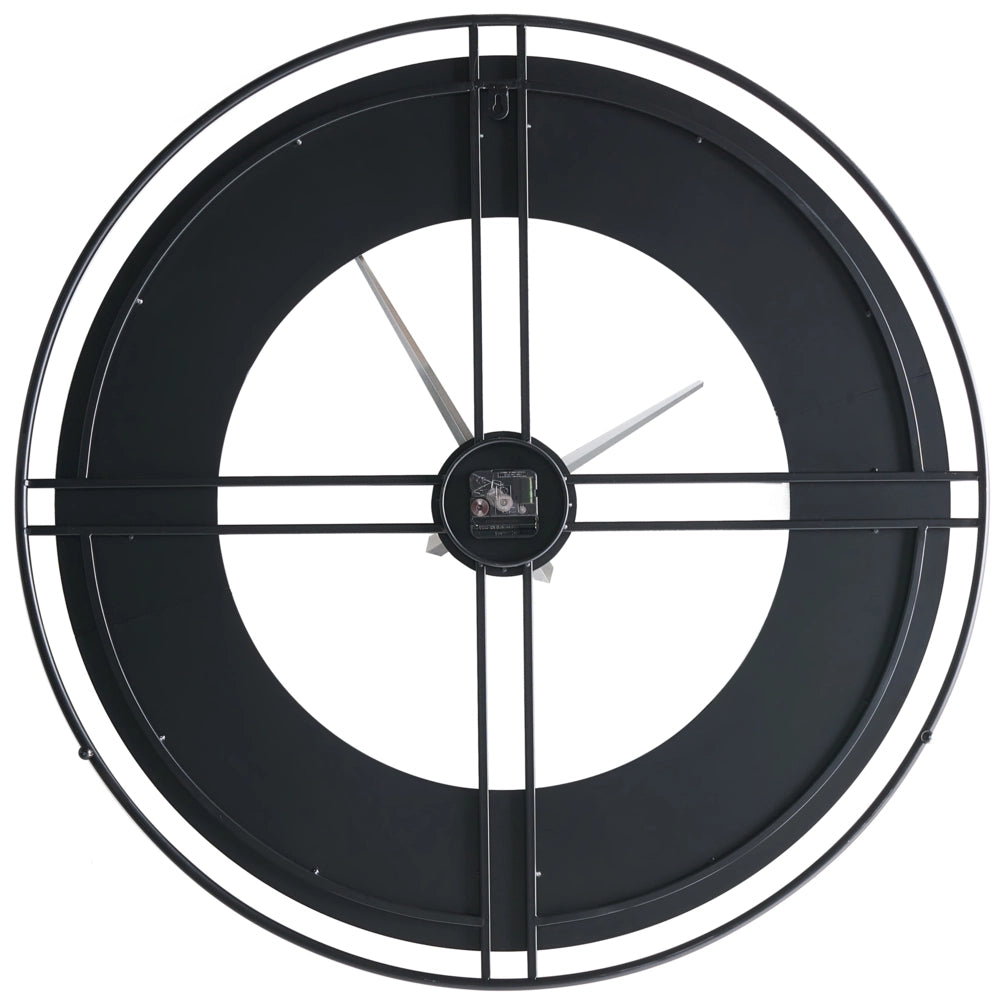 Orologio da parete in metallo nero da appendere in stile Industrial Scandi