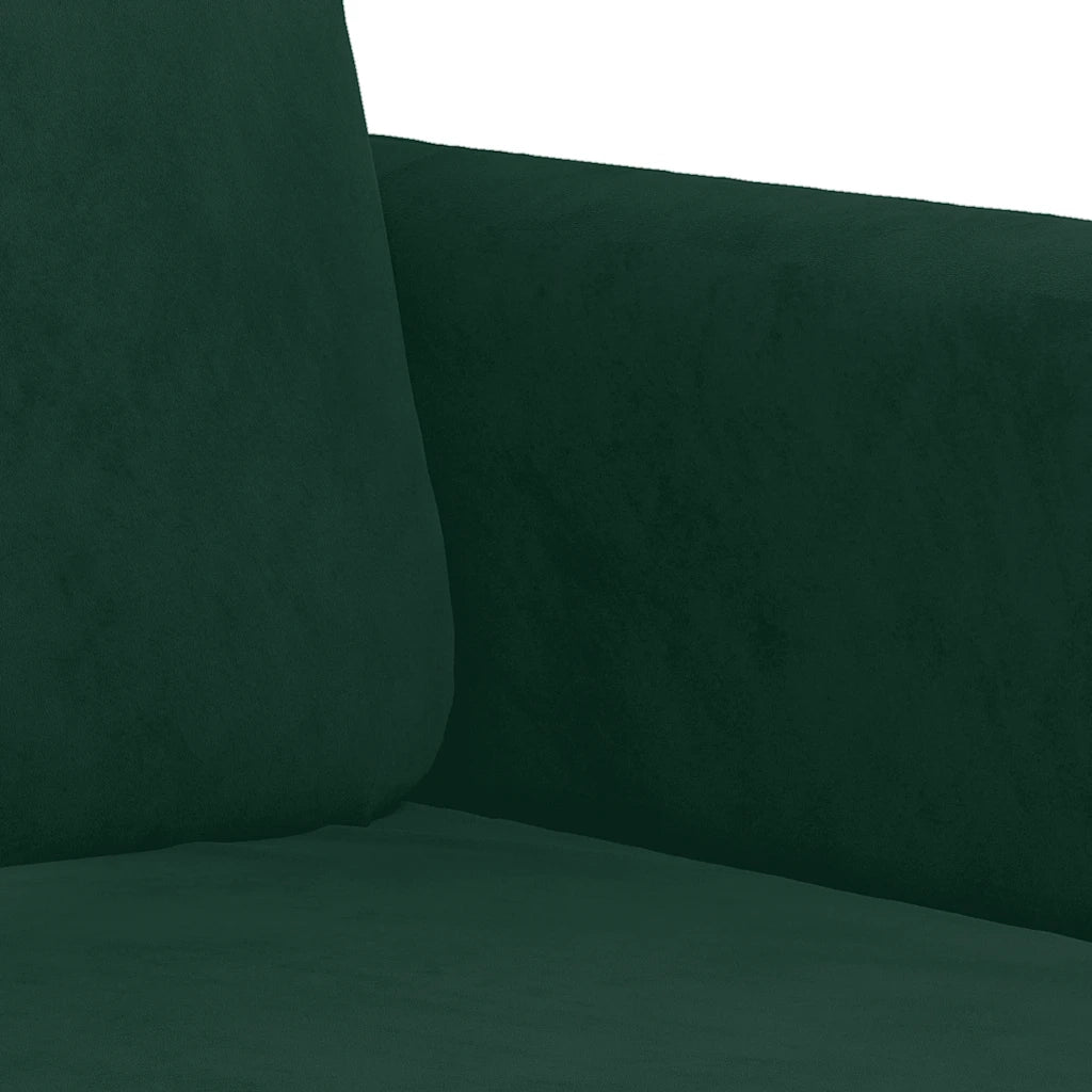 Set di Divani 2 pz Verde Scuro in Velluto