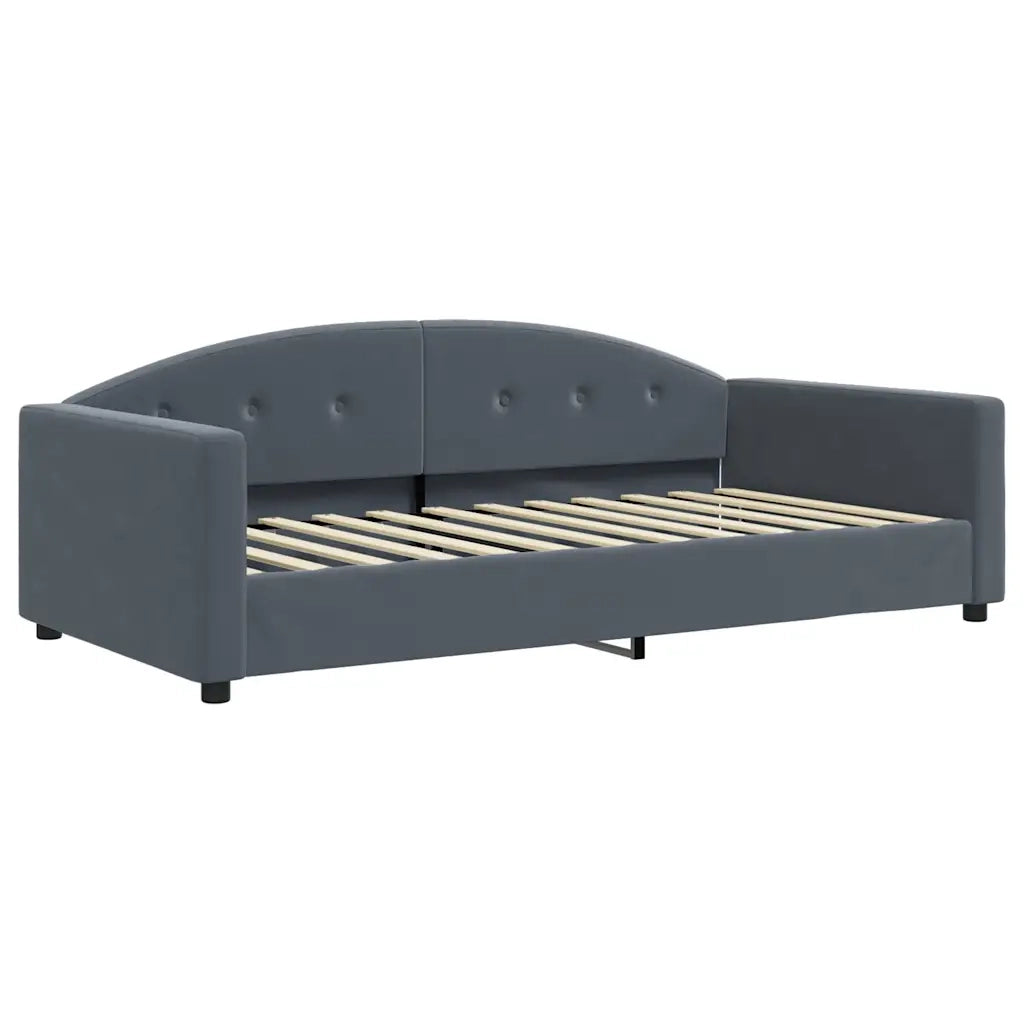 Divano Letto Estraibile Materassi Grigio Scuro 100x200 Velluto 3197333
