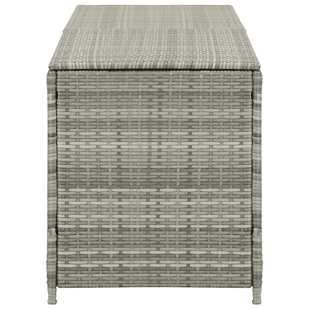 Baule da Giardino in Polyrattan 200x50x60 cm Grigio 46476