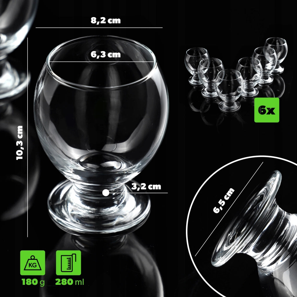 Bicchieri KADAX per bevande e dessert, set da 6 pezzi da 280 ml.