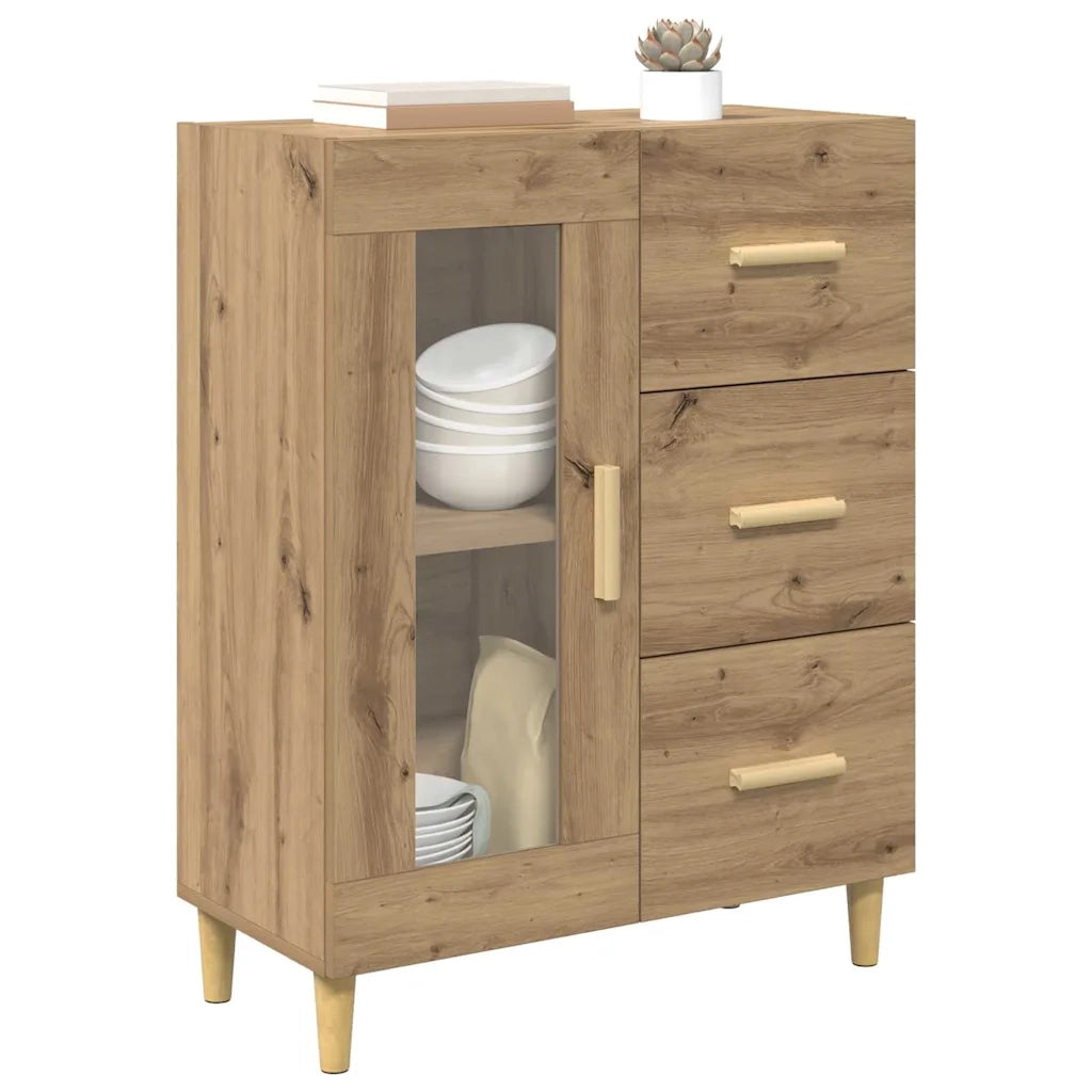 Credenza-Buffet-Armadio da cucina Rovere artigianale 69,5 x 34 x 90 cm Legno multistrato 708437