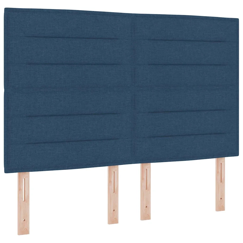Letto a Sorgente LED con materasso Blu 140 x 190 cm Tessuto