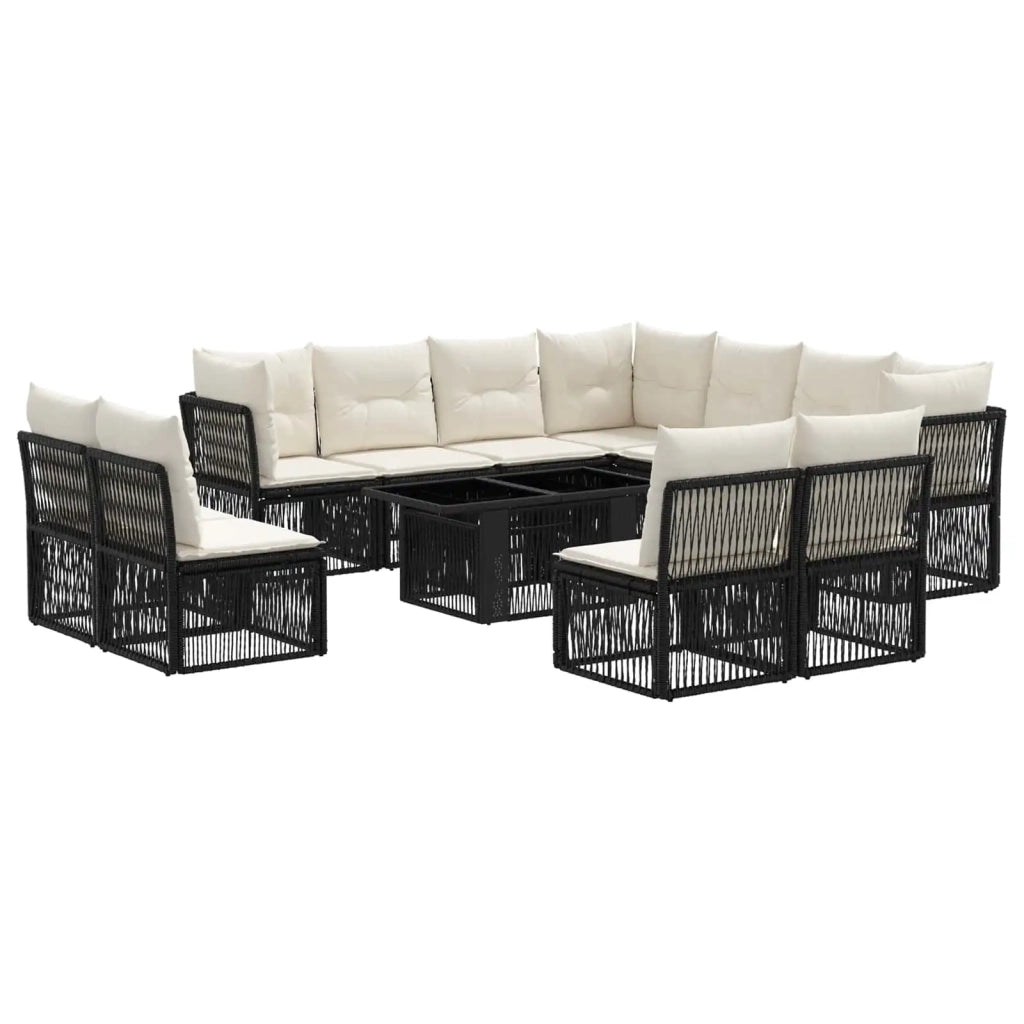 Set Divano da Giardino 12 pz Nero polyrattan 3436486