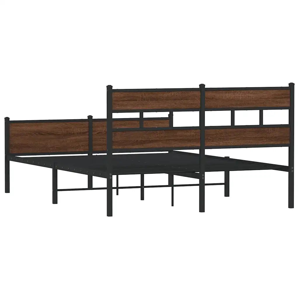 Giroletto senza Materasso-Struttura Letto Rovere Marrone 140x190 cm Truciolato 481915