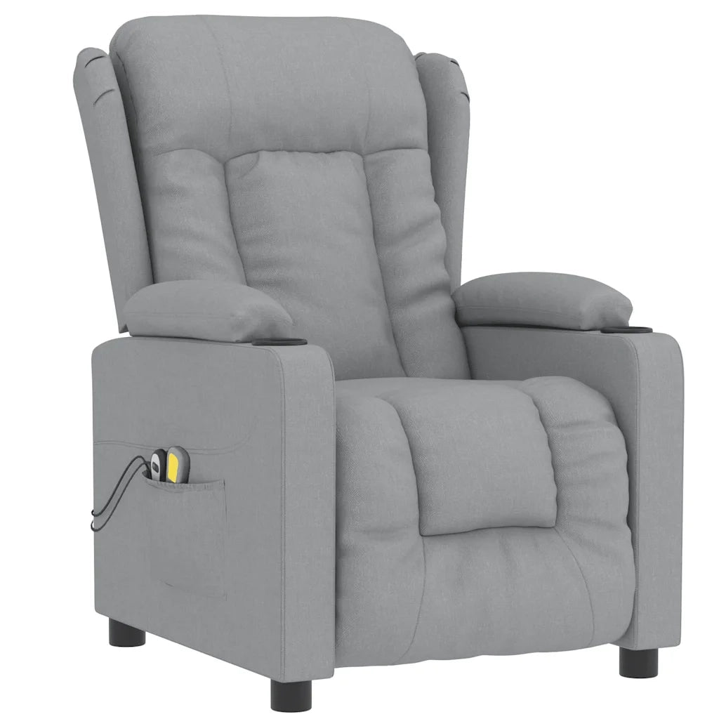 Poltrona Massaggiante Elettrica Grigio Chiaro in Tessuto 3098789