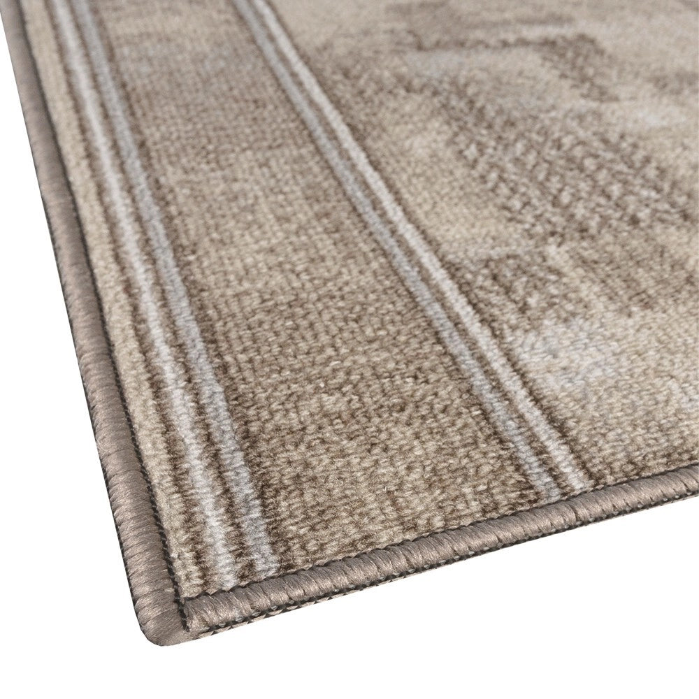 Passatoia Scala Scalinata Ingresso 67x400 Cm Bordata Tappeto Corridoio Gradini Antiscivolo Beige