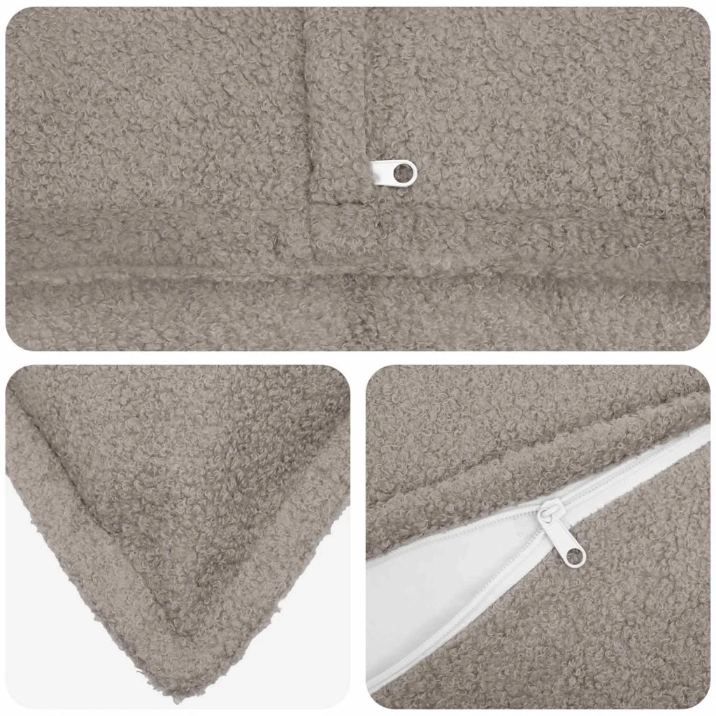 Federa 2 pcs HOUTEN Grigio Chiaro 50 x 75 cm Bouclé 919827