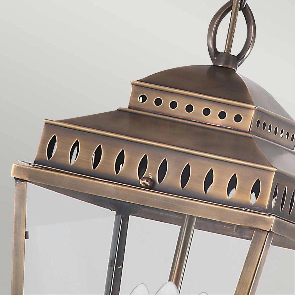 Lampada sospesa esterna rétro ottone E14 Elstead Mansion