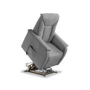 Poltrona Alzapersona Elettrica 2 Motori 82x108x84 cm Baila in Microfibra Dispositivo Medico 1 Grigio Chiaro