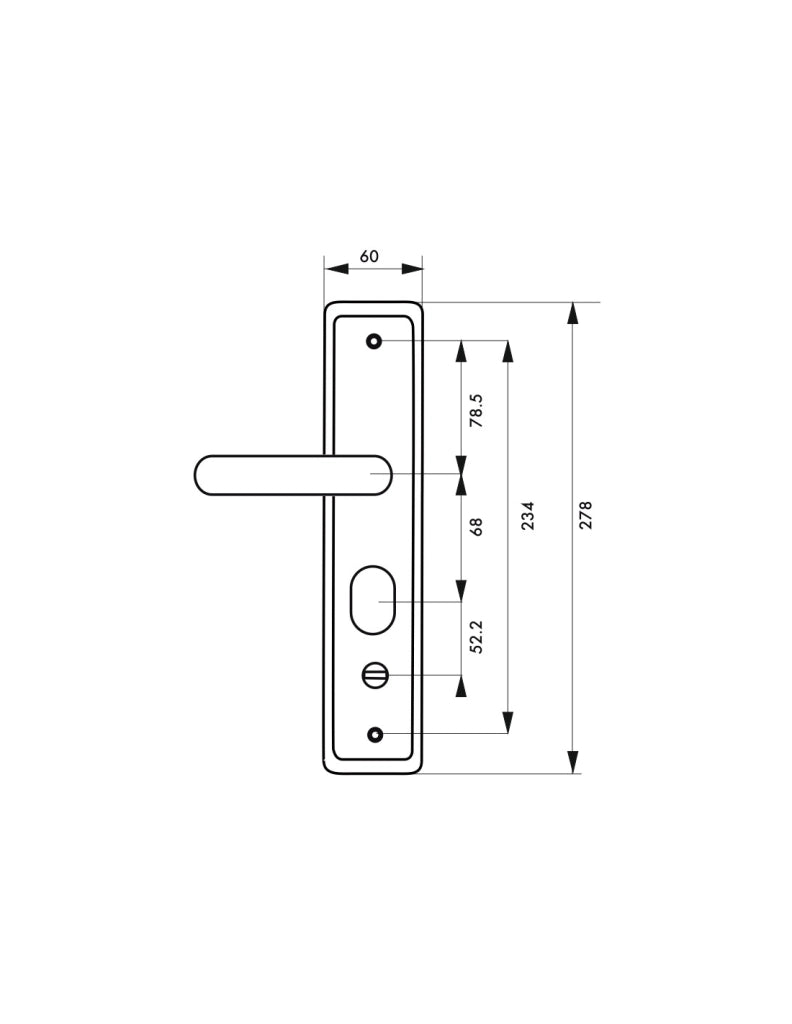 Maniglia per porta d'ingresso SET con defender integrato, alluminio satinato, apertura sinistra - THIRARD