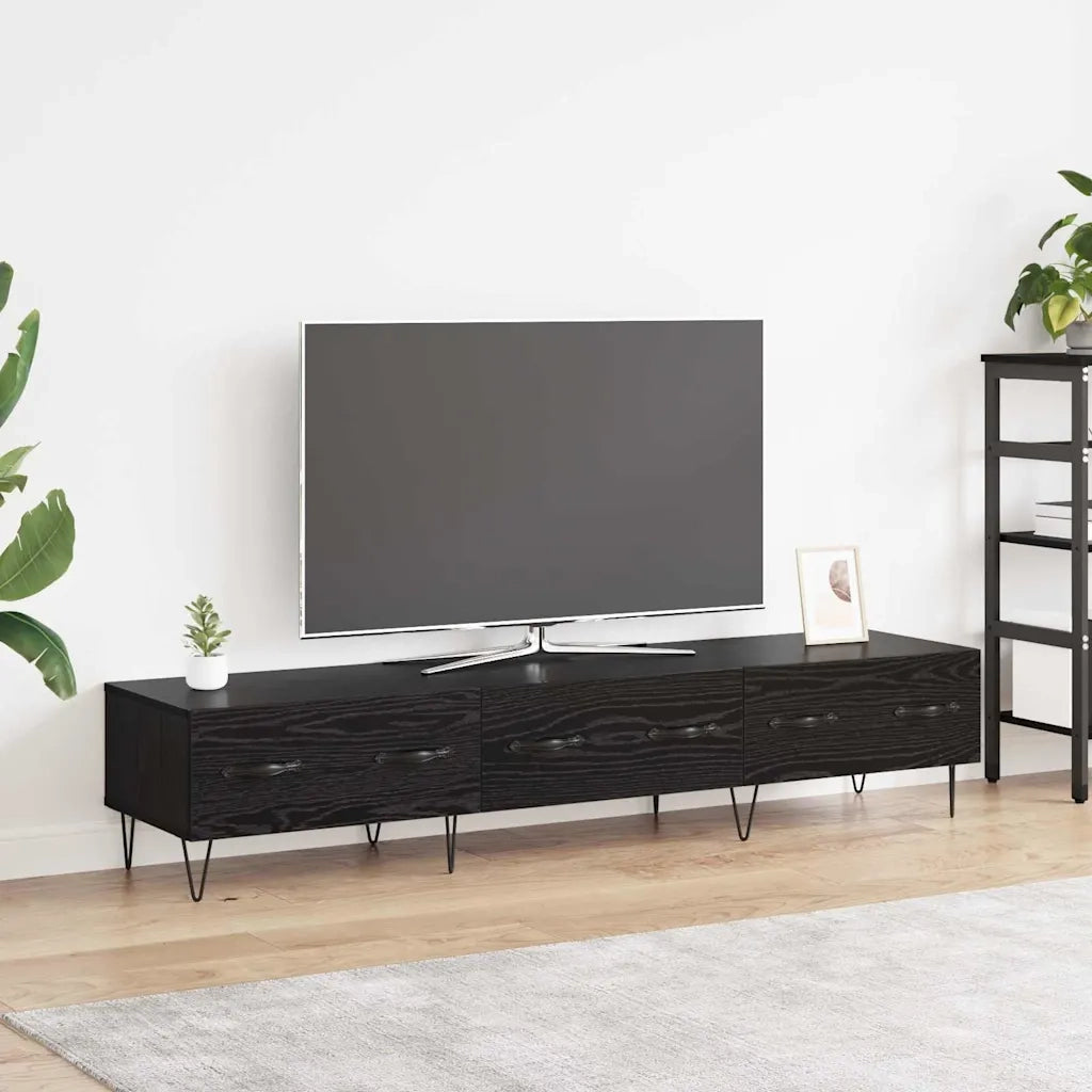 Mobile TV | Armadietto TV | Mobile Porta TV Rovere nero 150 x 36 x 30 cm Legno multistrato
