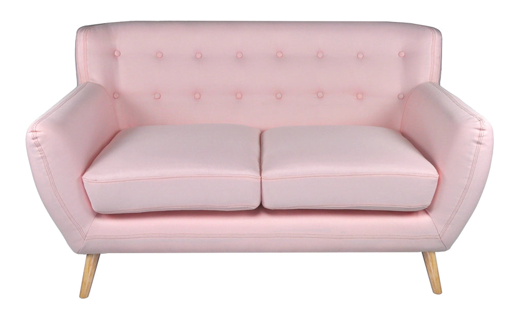 Divano 2 posti in tessuto rosa dallo stile scandinavo - Emily - DI-EM192P