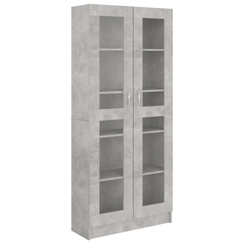 Armadietto Vetrina Grigio Cemento 82,5x30,5x185,5cm Multistrato 802772
