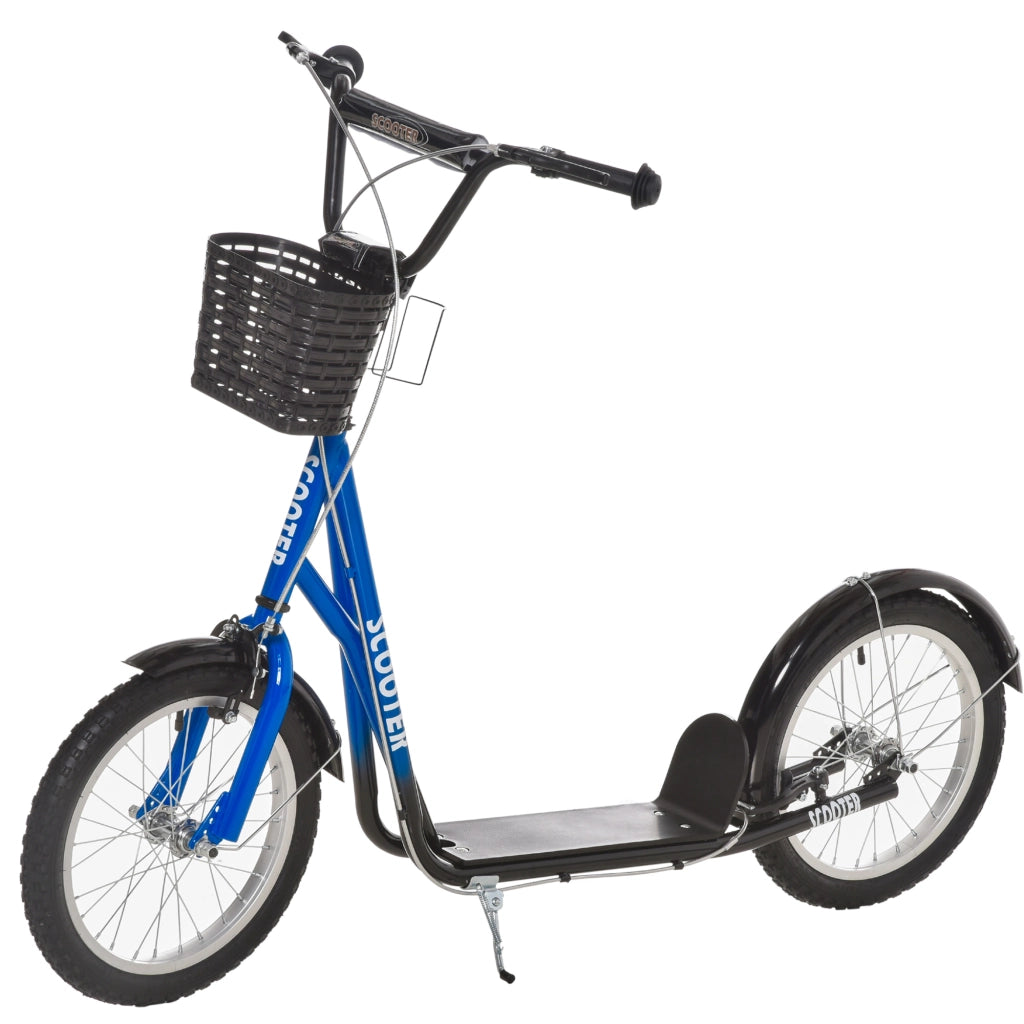 Scooter per Bambini con Freni, Cestino e Altezza Regolabile ¨C Minimal ¨C Blu e Nero