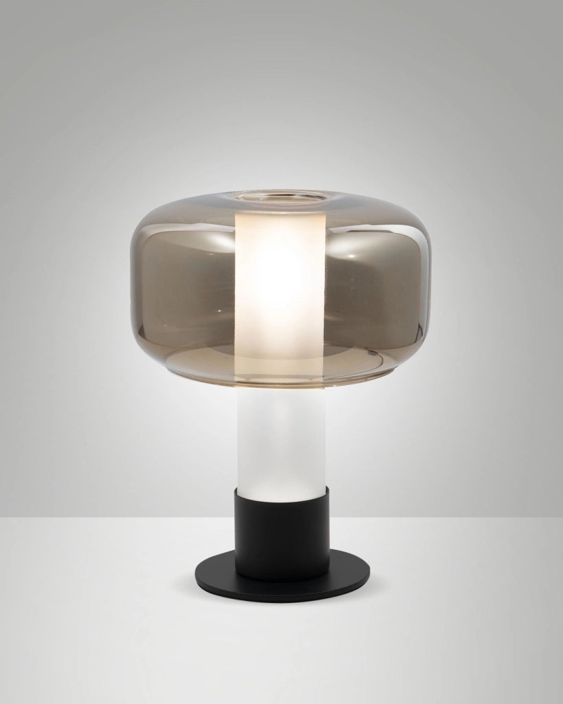 Lampada da Tavolo Flick Oro, Struttura in Metallo e Vetro Borosilicato, Dimmerabile al Tocco, Attacco E14 15W, IP20 - Flick