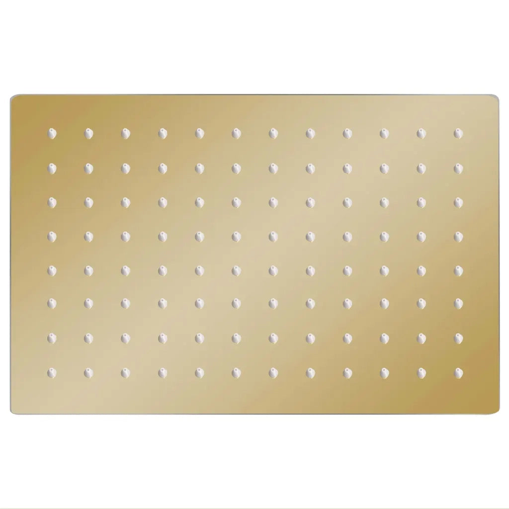 Testa Doccia a Pioggia in Acciaio Inox 30x20cm Rettangolare Oro