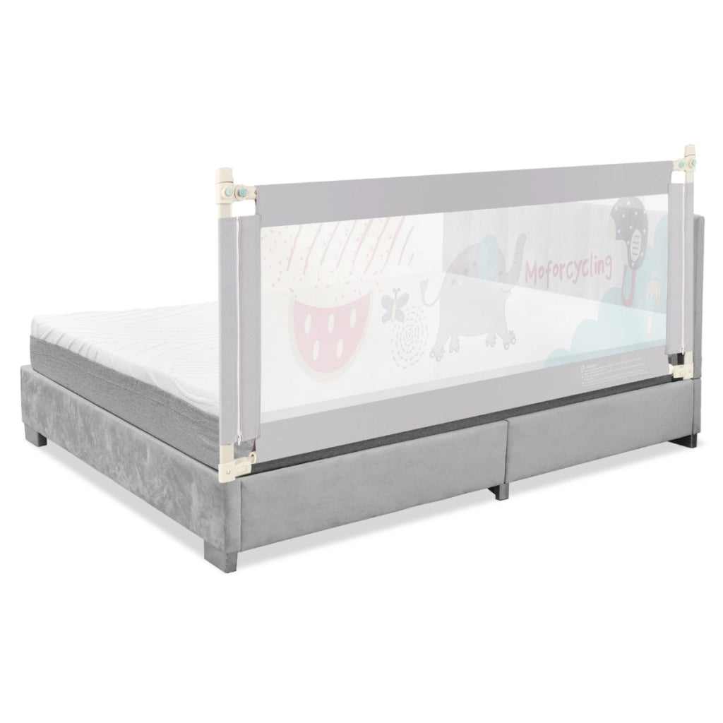Sbarra 180cm con sollevamento verticale e doppio blocco di sicurezza-Barriera pieghevole per letto Grigio