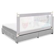Sbarra 180cm con sollevamento verticale e doppio blocco di sicurezza-Barriera pieghevole per letto Grigio