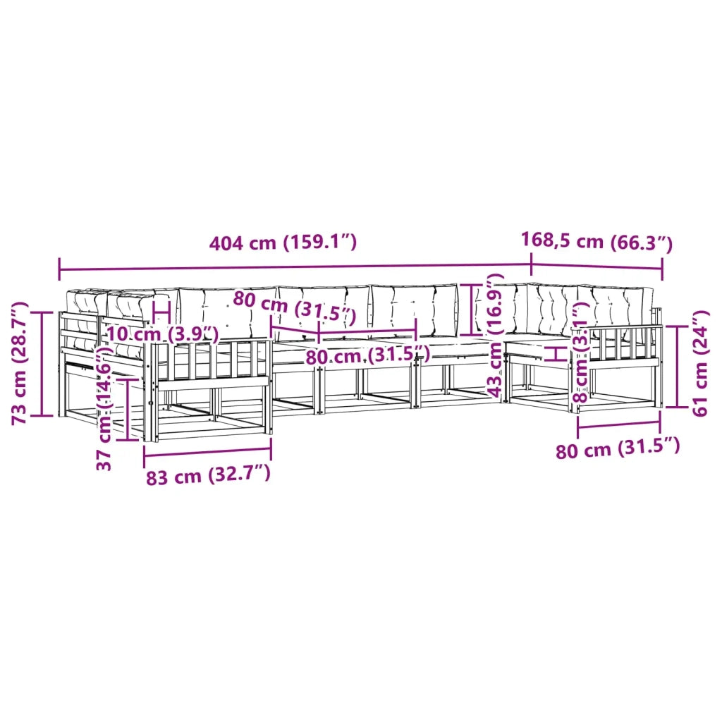 Set di divani da esterno 7 pz Bianco e Beige 3386967