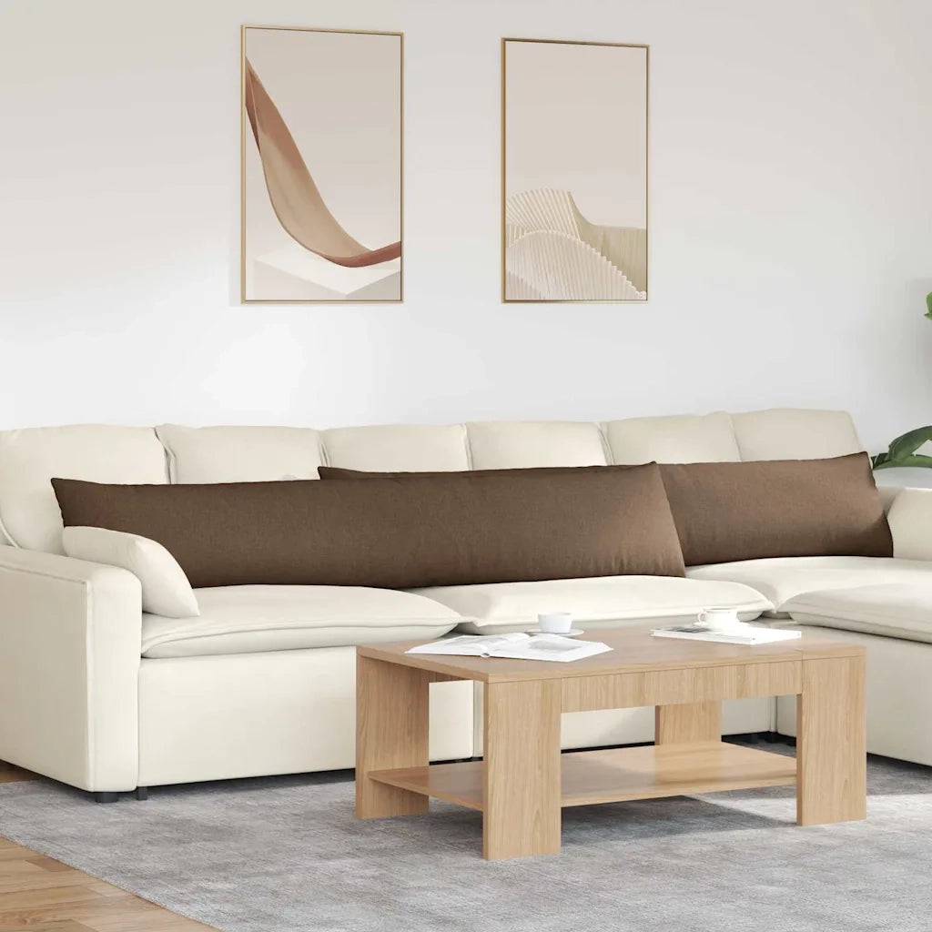 Cuscini da Divano 2 pcs Marrone 200 x 40 cm Tessuto 42013872