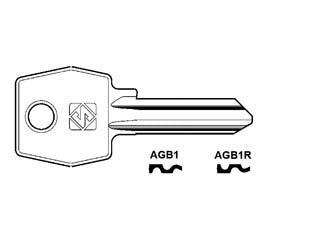 CHIAVI PER CILINDRI AGB 5 SPINE GRANDI- - AGB1 DX - 10 pezzi SILCA