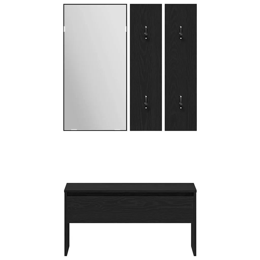 Set mobili da ingresso con specchio 5 pz Legno multistrato