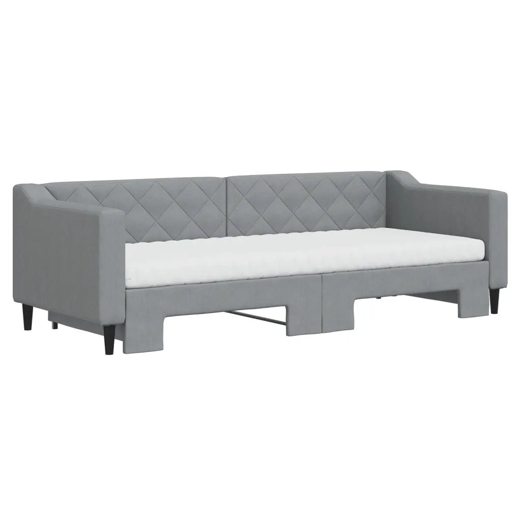 Divano Letto Estraibile Materassi Grigio Chiaro 80x200 Tessuto 3197439