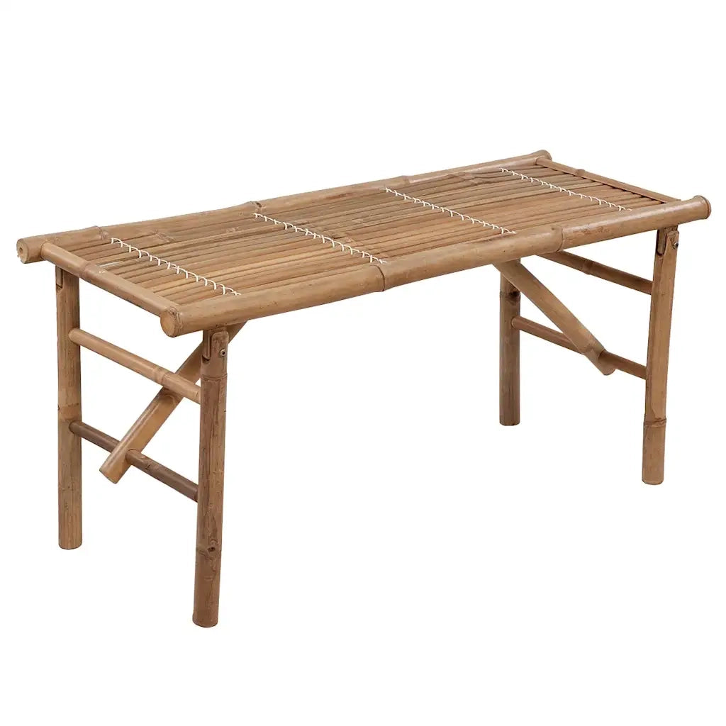 Panca da Giardino Pieghevole con Cuscino 118 cm in Bambù 3063856